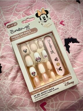 The Crème Shop x Disney Minnie Mouse Almond Pink Press-On Nails - 28 Pack